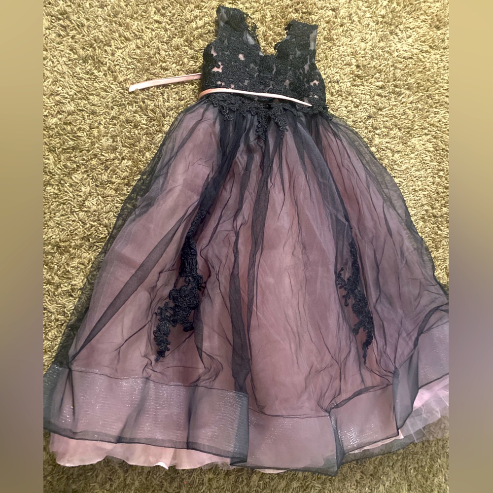 Flower Girl Dress Kids Lace Applique Pageant Ball Gown Dresses Size 4